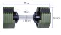 TRINFIT OctaBlock 2-20 kg zelená rozměry činky